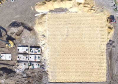 aerial view of septic installation